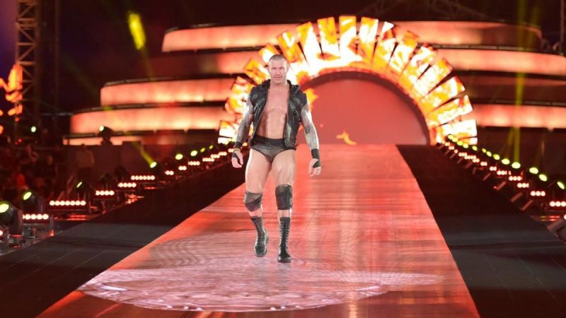 Randy Orton makes his entrance at WrestleMania
