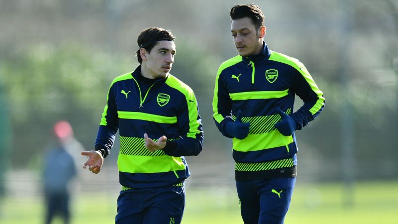 Hector Bellerin and Mesut Ozil - cropped