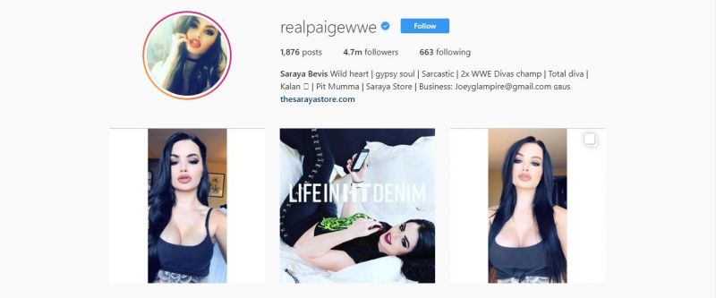 paige is very close to her fanbase - suoerstars with most instagram followers wwe