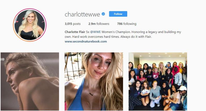 charlotte is quite active on instagram - suoerstars with most instagram followers wwe