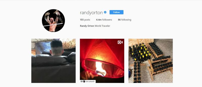 randy orton is one of the best known wrestlers in the world - top 5 instagram followers in world 2018