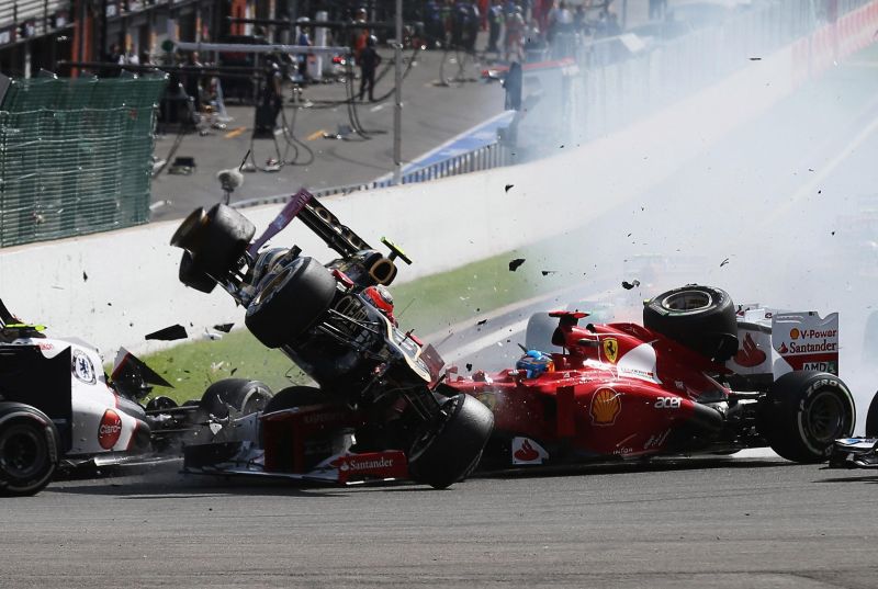 F1 Belgian Gp Top 5 Crashes At Spa