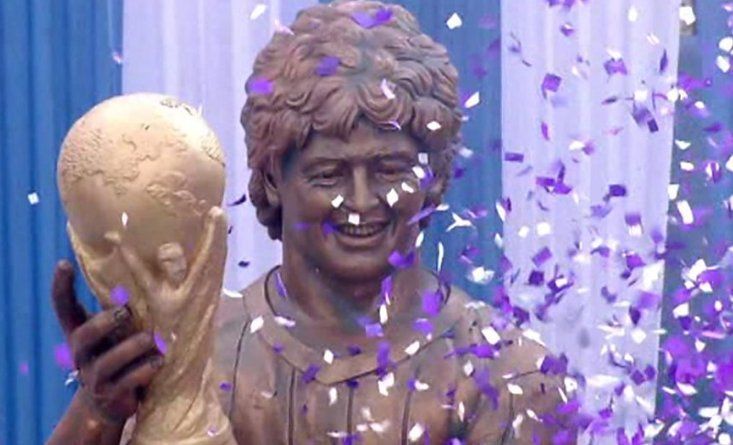 Diego Maradona's statue in Kolkata, India