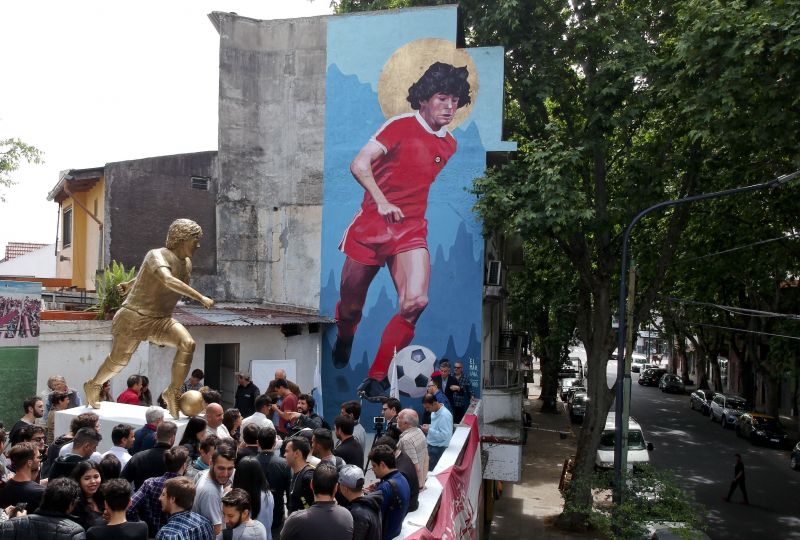 Image result for Argentina celebrate 58th birthday of Diego Maradona by erecting nine-foot statue