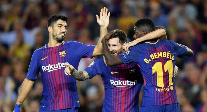 One of the most potent attacking lines in Europe - Suarez, Messi, and Dembele