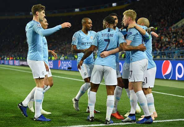 City have been without talisman Kevin de Bruyne (far right, no.17) for the majority of this season
