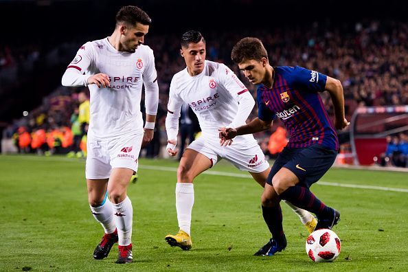 Denis Suarez in action against Cultural Leonesa in the Copa del Rey