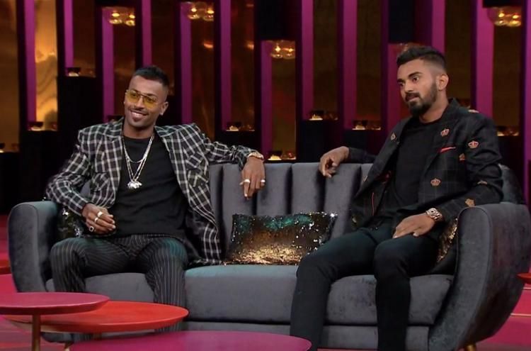 A screengrab of Pandya and Rahul from the show