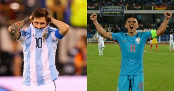 Sunil Chhetri has overtaken Lionel Messi and is only behind Cristiano Ronaldo now.