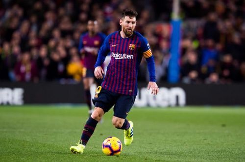 Lionel Messi in action for Barcelona