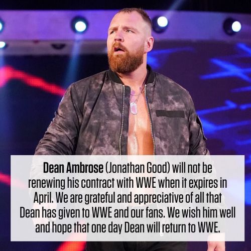   WWE tweeter about Ambrose's future with WWE. 