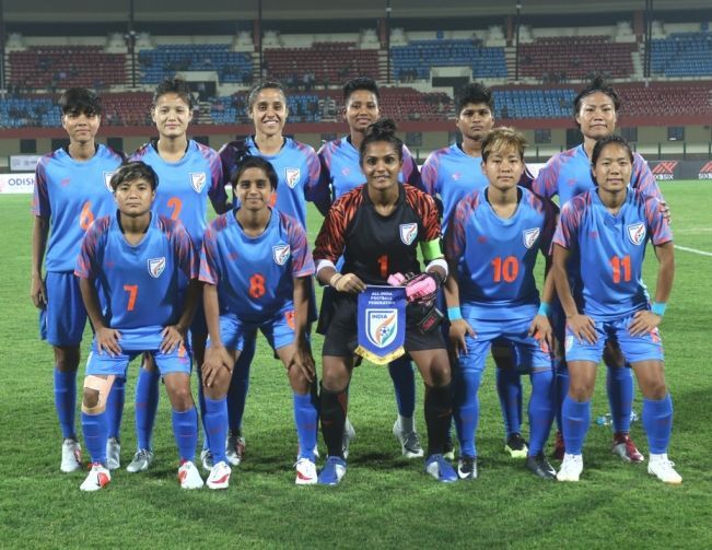 Image result for Indian womenâs team registered win: Football