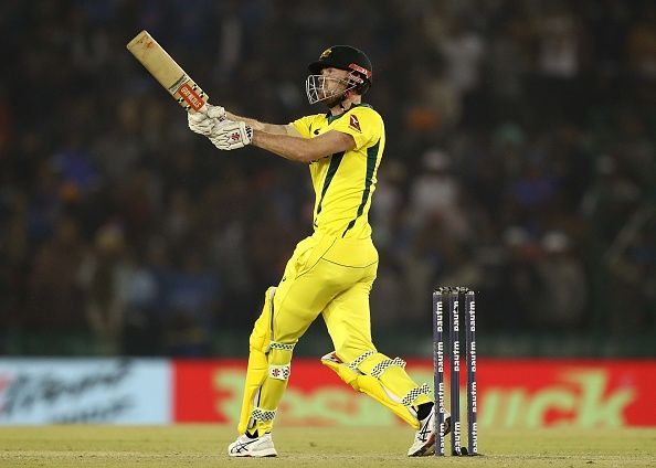 Ashton Turner in action during India v Australia - ODI Series: Game 4