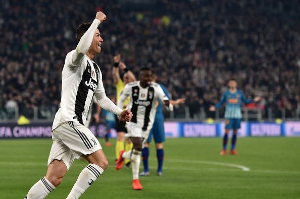 Ronaldo celebrating against Atletico Madrid