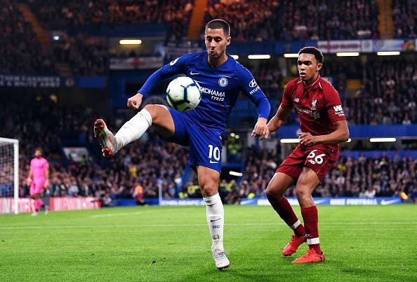 Eden Hazard will be tasked with helping Chelsea prevail away from home against title chasers Liverpool