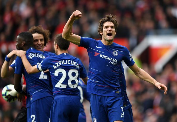 Alonso celebrates his unlikely equaliser against Manchester United before the half-time break