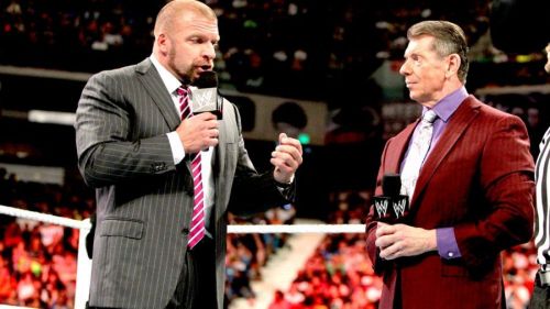  ] Triple H and Vince in the circle square 