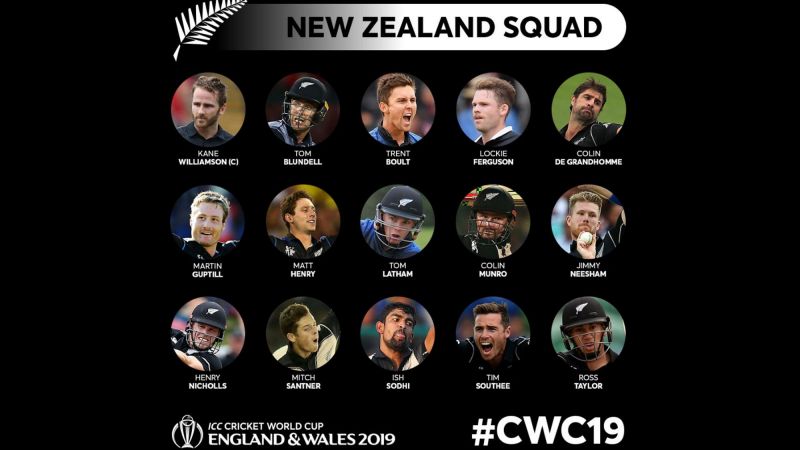 New Zealand's World Cup Squad (Image Courtesy - ICC/cricketworldcup.com)