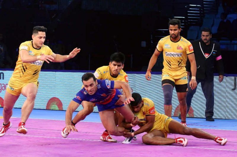 Image result for delhi dabang vs telugu titans 2019