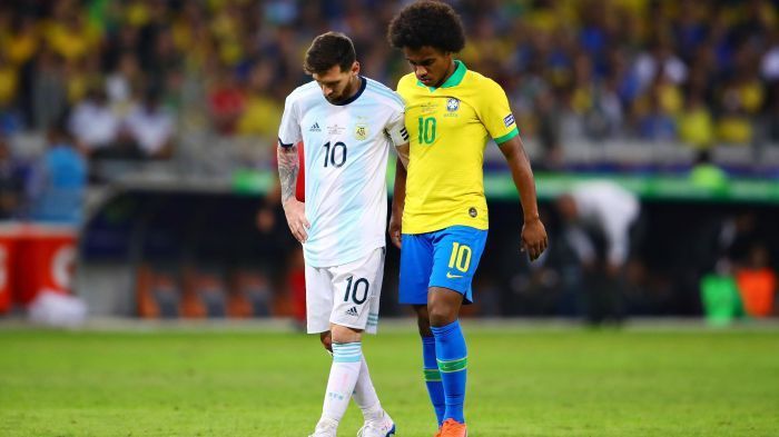 Messi and Willian at Copa AmÃ©rica 2019