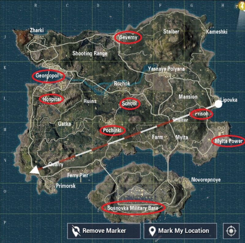 PUBG Mobile: Helicopter spawn locations in Payload Mode