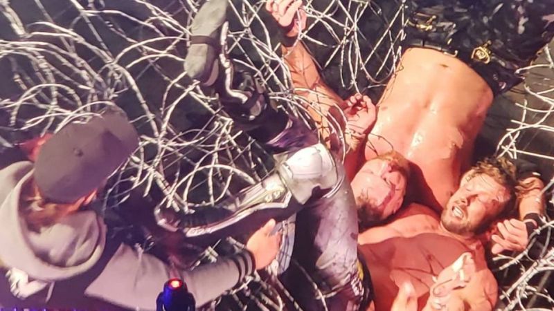 Image result for moxley vs omega barbed wire