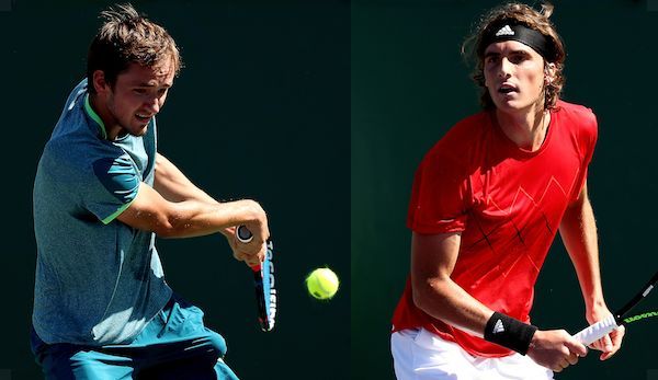 Daniil Medvedev (left) and Stefanos Tsitsipas