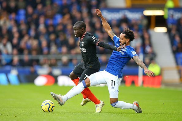 N'Golo Kante was awarded absolutely no space to work within Everton's half