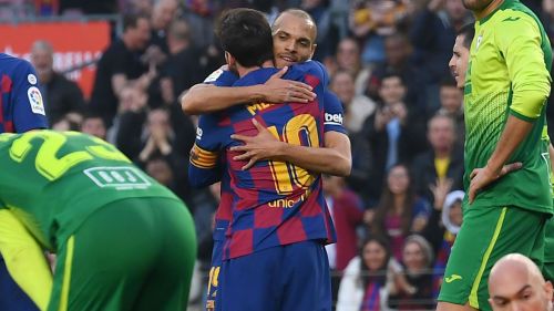 Image result for images of Martin Braithwaite hugging Messi