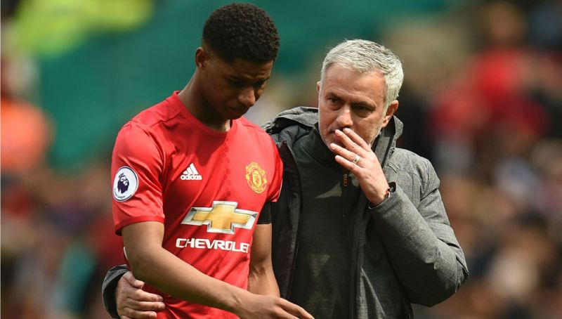 Jose Mourinho and Marcus Rashford