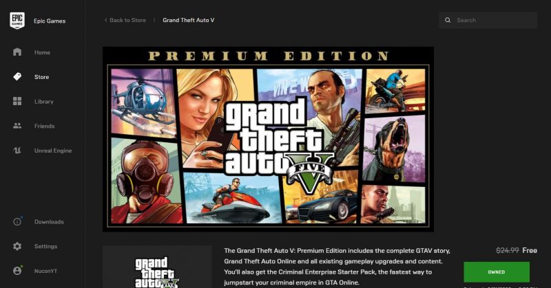 GTA 5 Premium Edition: How to download GTA 5 from Epic Games Store for free?