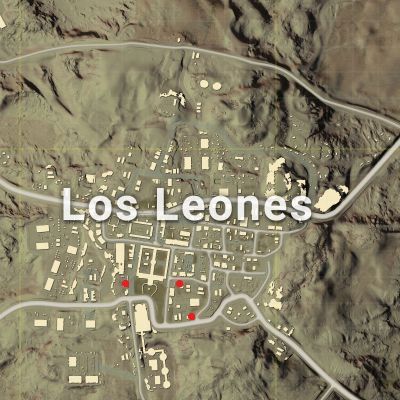 The red dots indicate the probable locations of vending machine in Los Leones