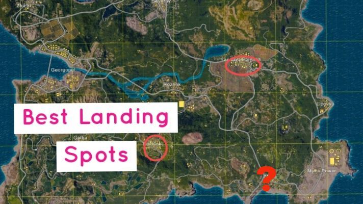 PUBG Mobile: Best landing spots in Erangel map