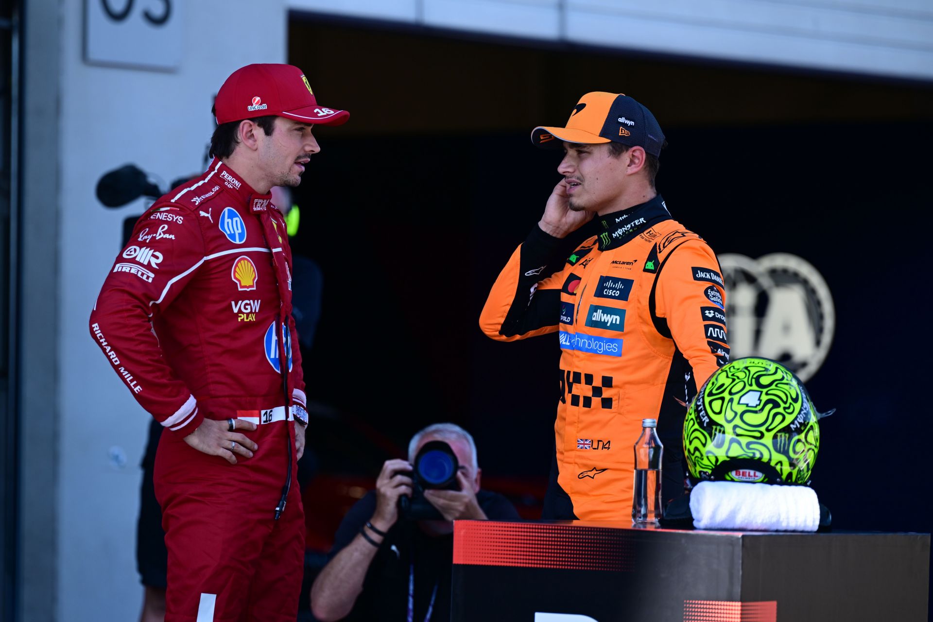 Pictures: A heartbroken Lando Norris and Charles Leclerc clicked sitting on grass after their respective DNFs in the F1 Dutch GP