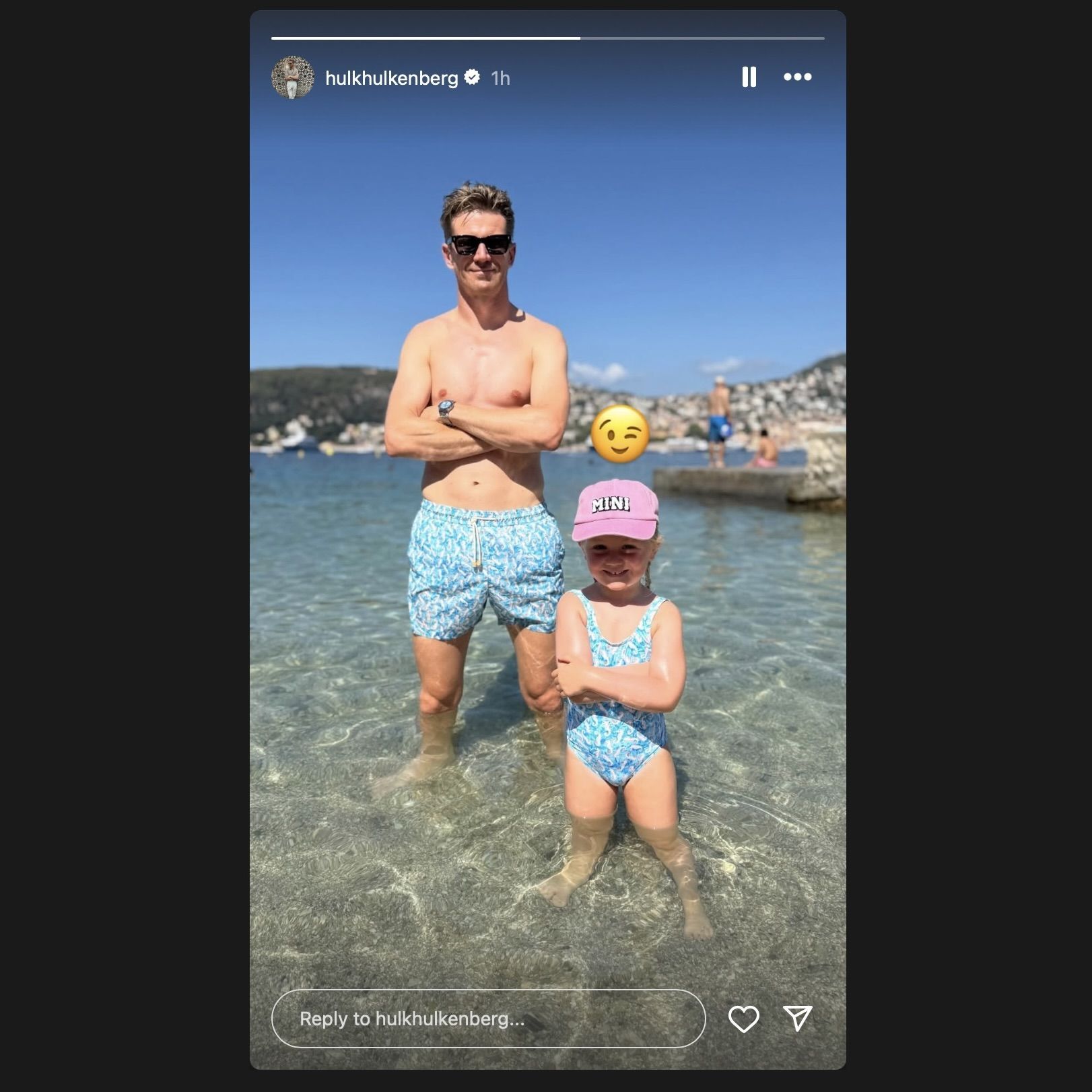 Screen grab from Nico Hulkenberg's Instagram story [via Instagram/@hulkhulkenberg]