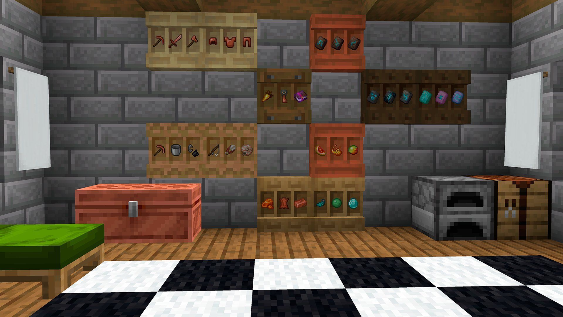What does a shelf do in Minecraft?