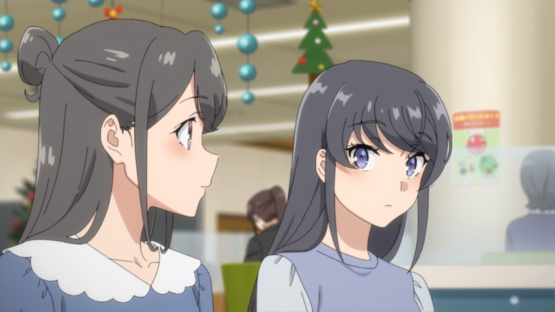 Miori and Mai as seen in Rascal Does Not Dream of Santa Claus (Image via CloverWorks)