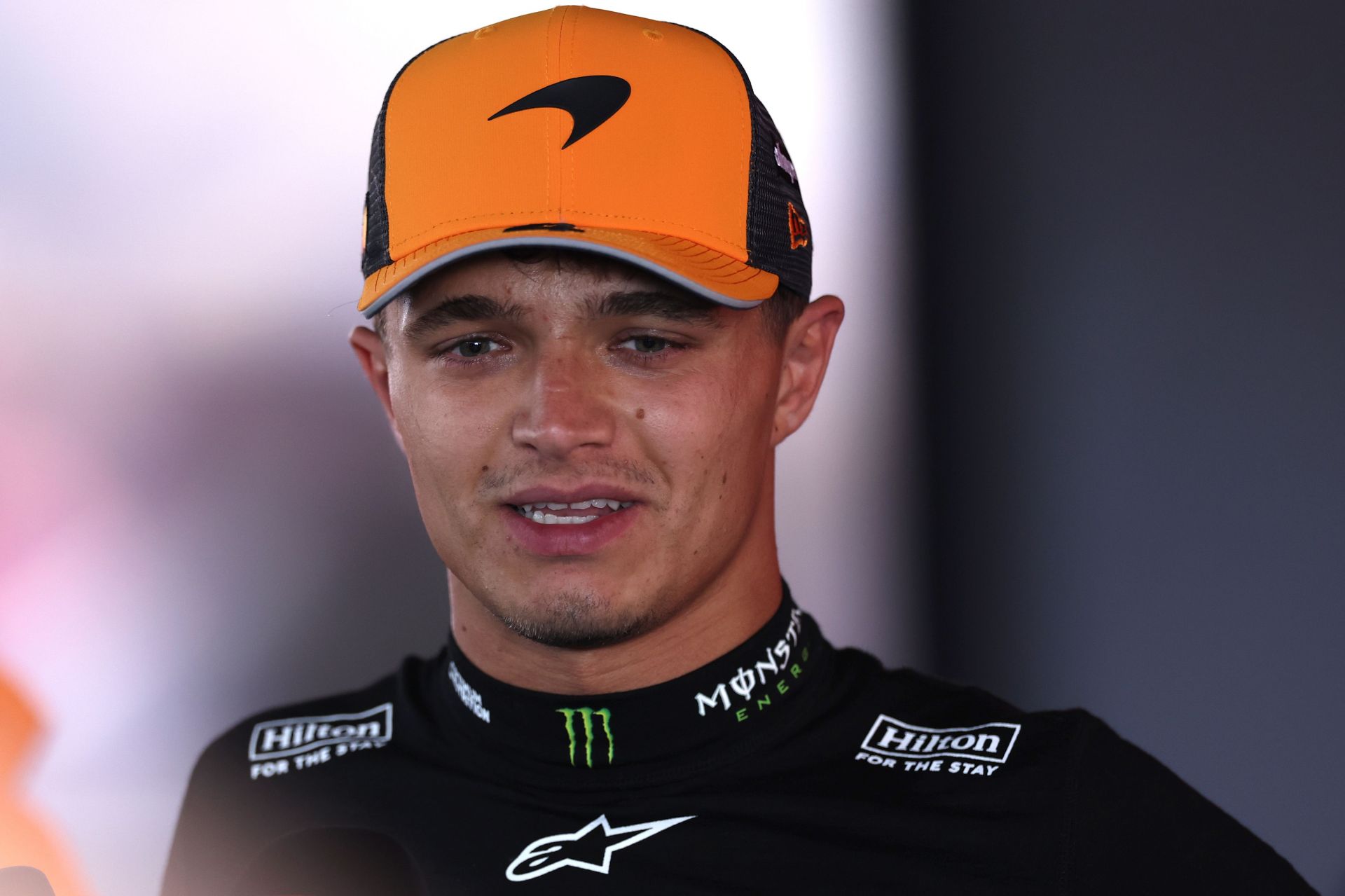 A heartbroken Lando Norris reacts to the race-ending PU failure in the F1 Dutch GP