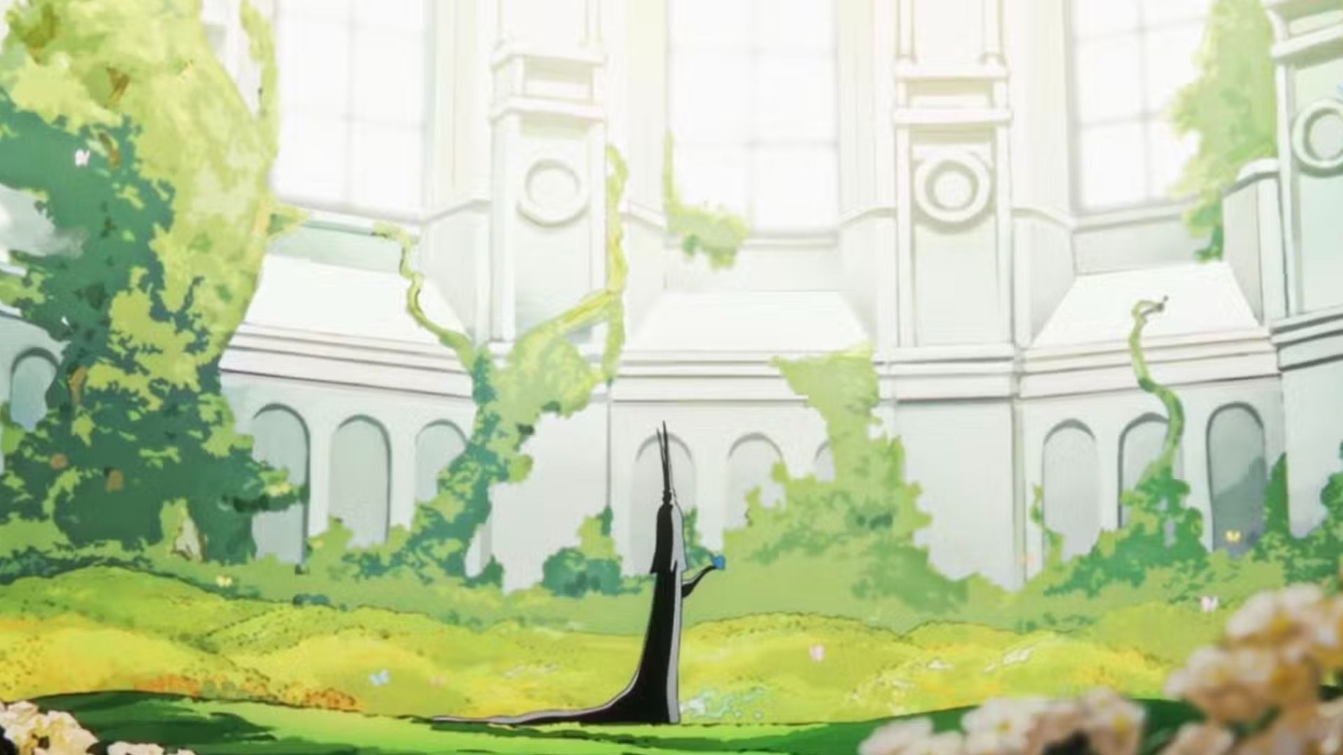 Imu standing in the Room of Flowers (Image via Toei Animation)
