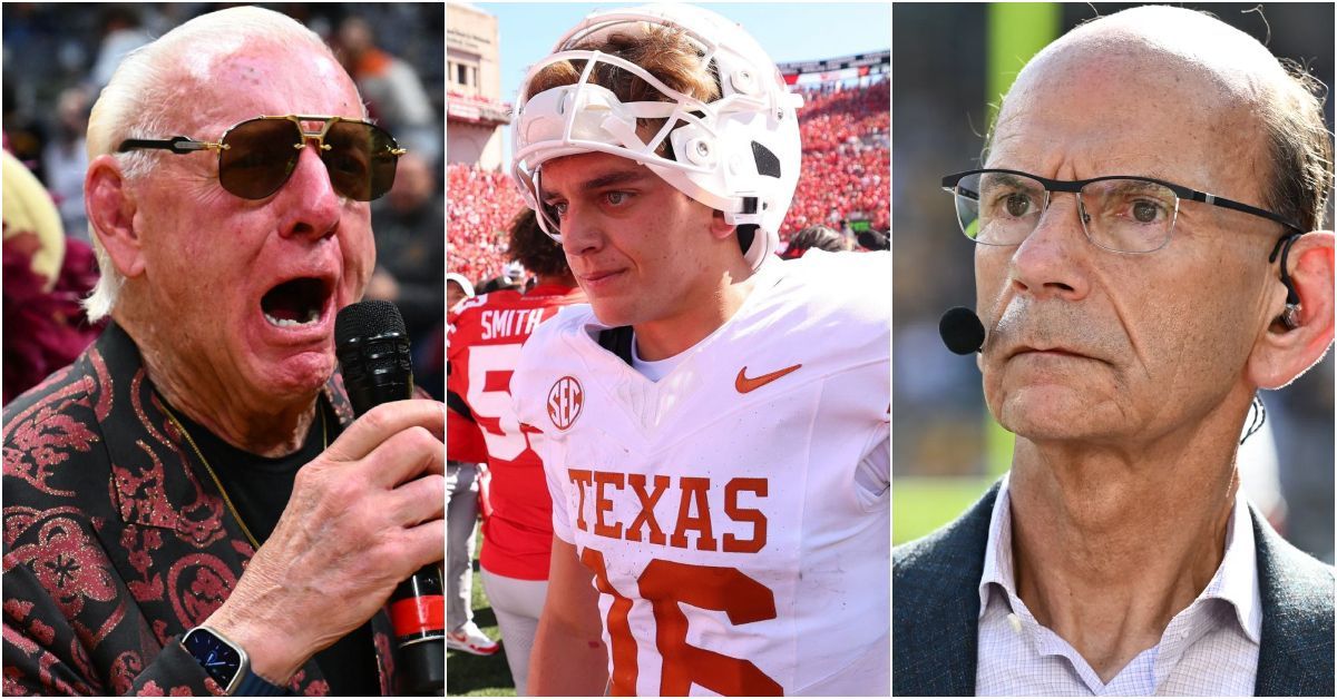"You should be expelled from ESPN": WWE legend Ric Flair rips into Paul Finebaum over "incompetent" Arch Manning analysis after Texas' loss