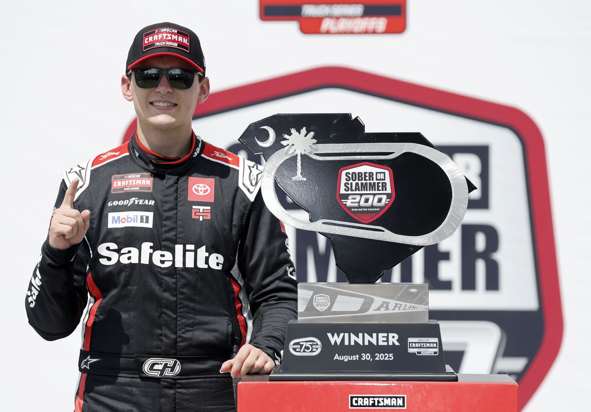 Who won the NASCAR Truck Series race today at Darlington? Full results from the 2025 Sober or Slammer 200