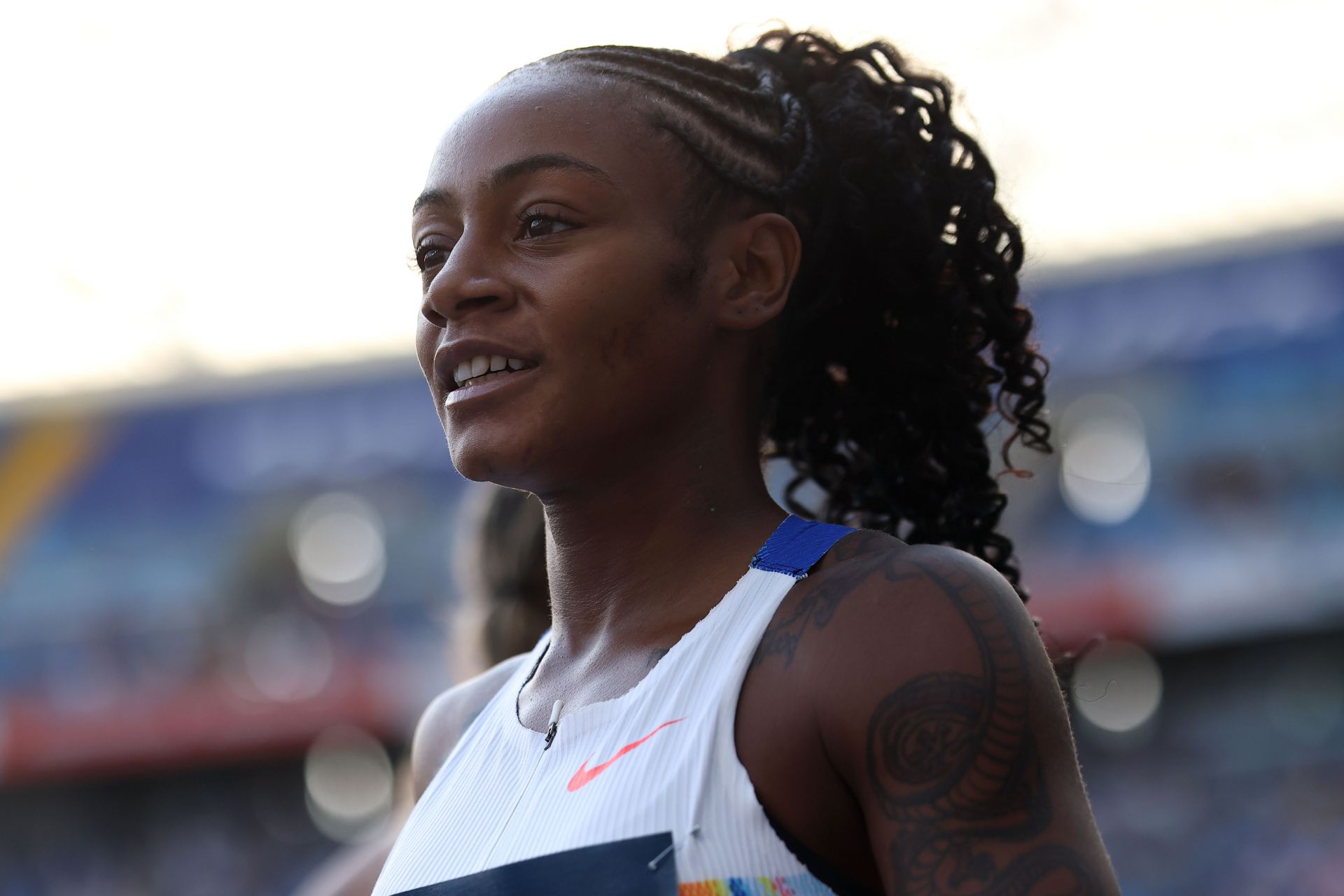 Sha'Carri Richardson poses in special white outfit as she gears up for the World Championships