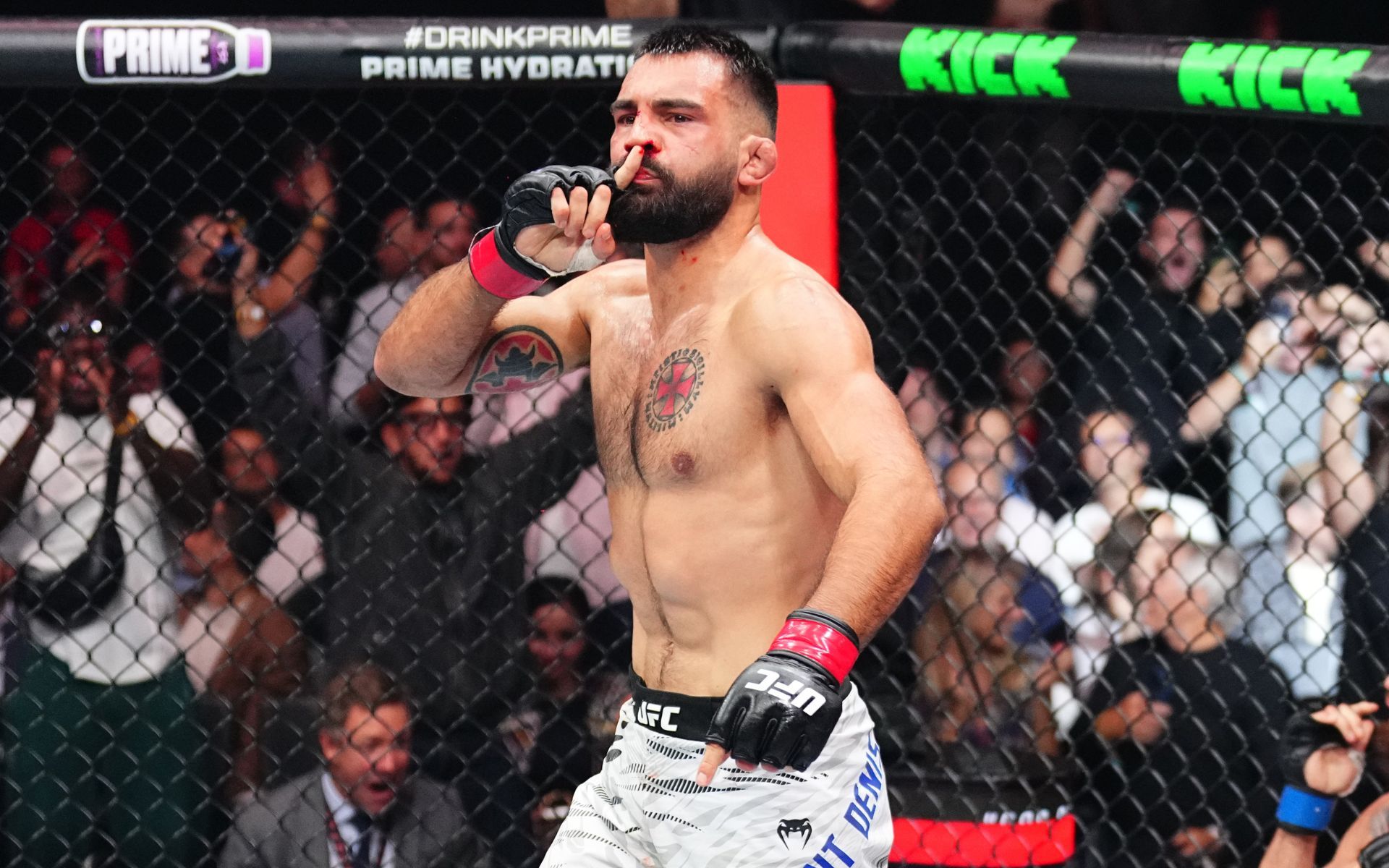 "In the military we do that a lot" - Benoit Saint Denis breaks down firearm-inspired celebration vs Mauricio Ruffy at UFC Paris
