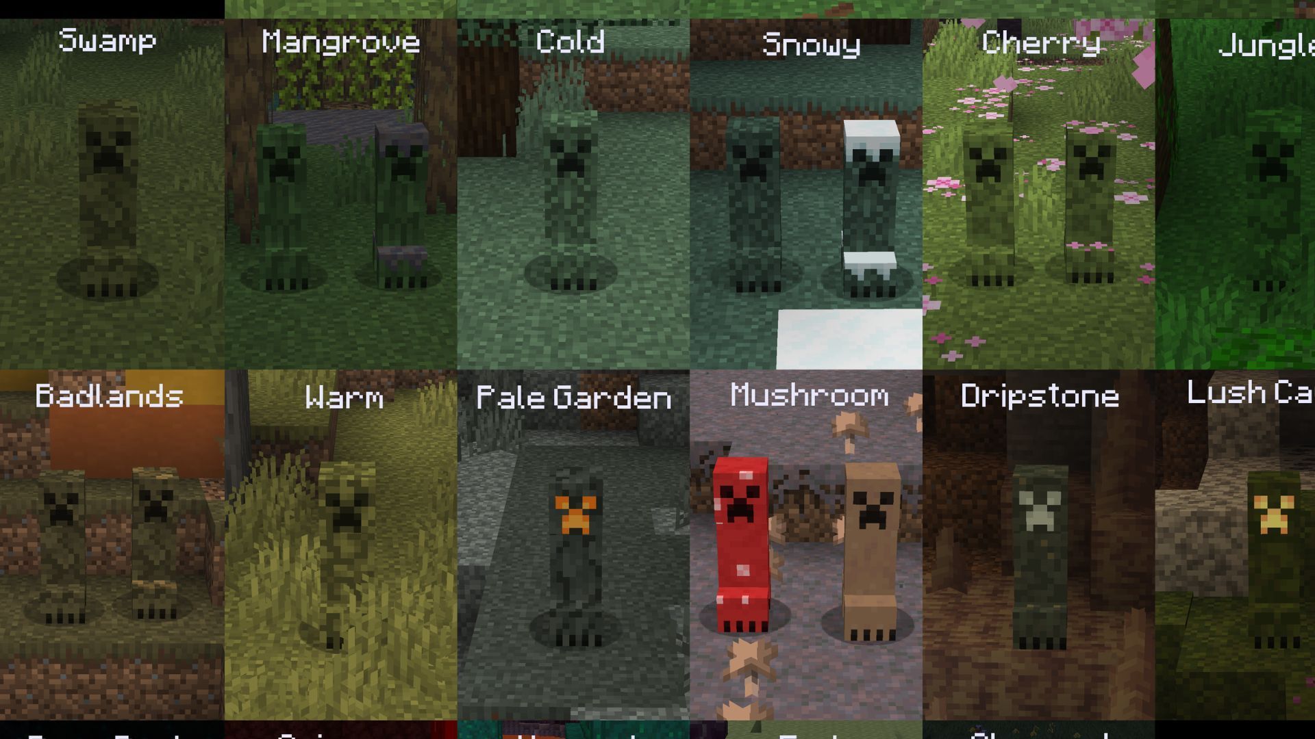 Minecraft fan reimagines creepers in different biome styles
