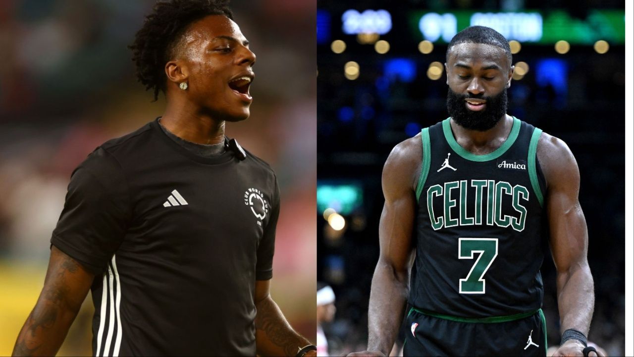 "Pulled his hamstring and still smoked an NBA player" - Fans stunned as Jaylen Brown loses race to Speed in bold showdown bet