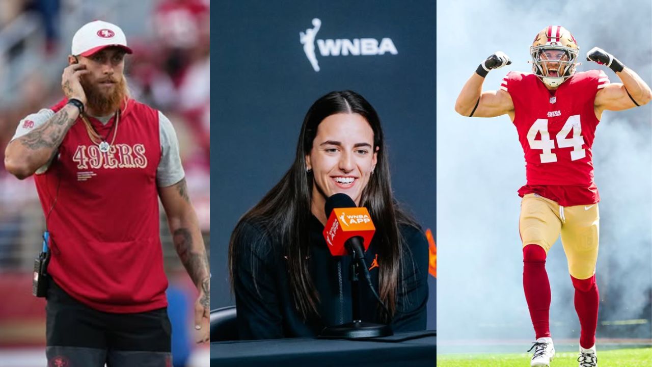 WATCH: Caitlin Clark's heartfelt courtside moment with Kyle Juszczyk and George Kittle goes viral