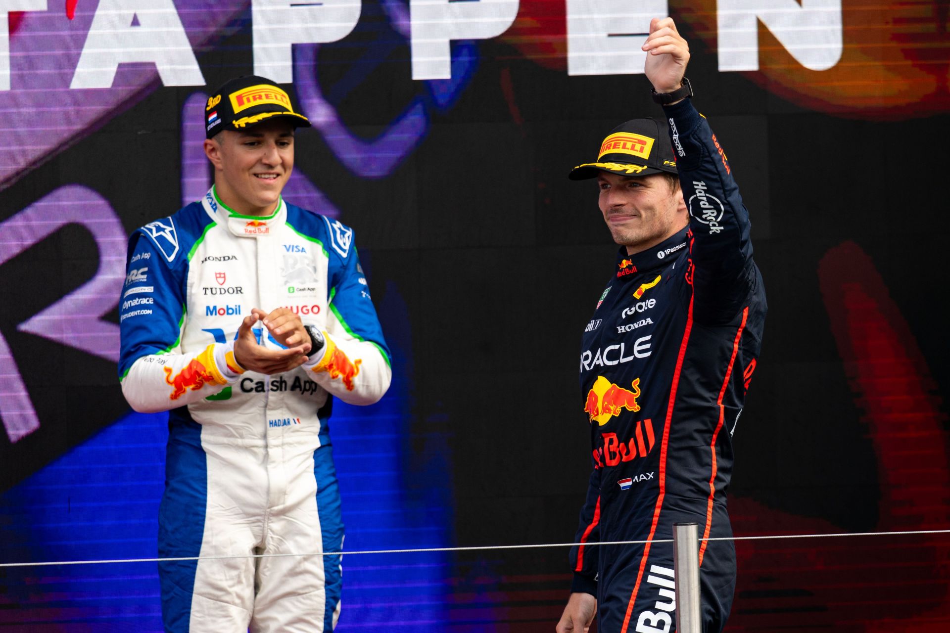 Isack Hadjar drops 2-word reaction to Max Verstappen congratulating him on his first F1 podium