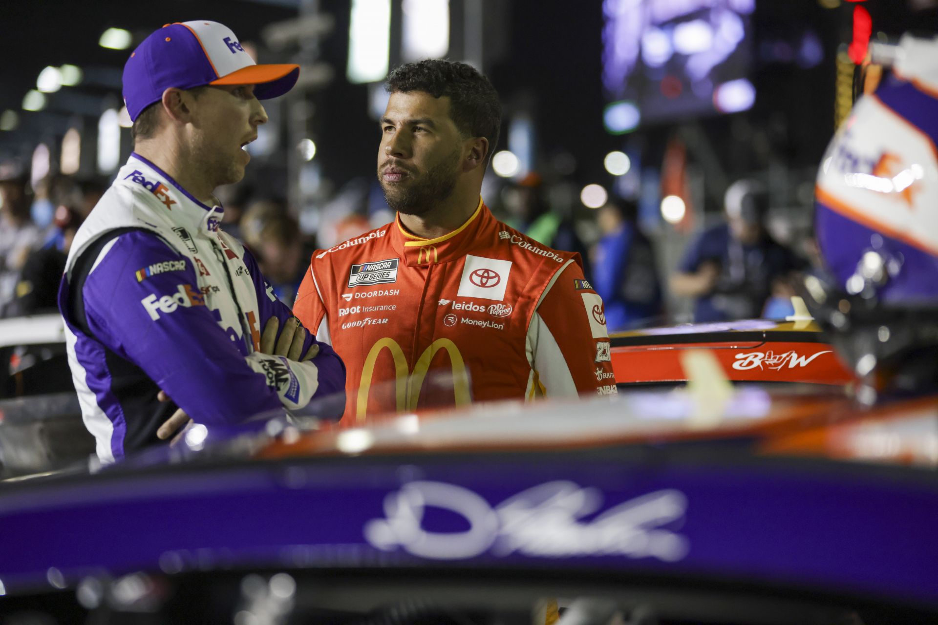 "Anything can happen": Denny Hamlin comments on Bubba Wallace-Tyler Reddick's promising result in playoff opener