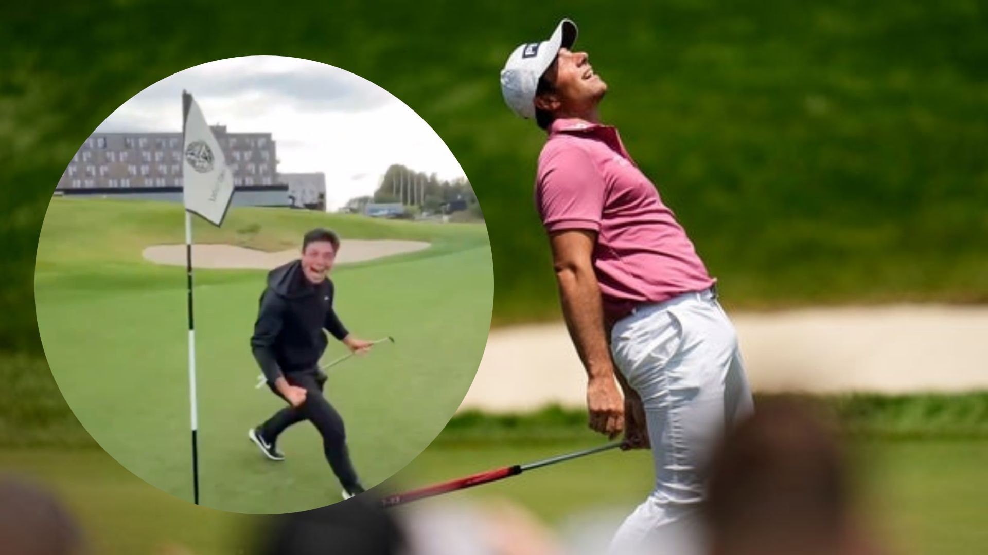 WATCH: Viktor Hovland goes wild in celebration after draining his 7th ace
