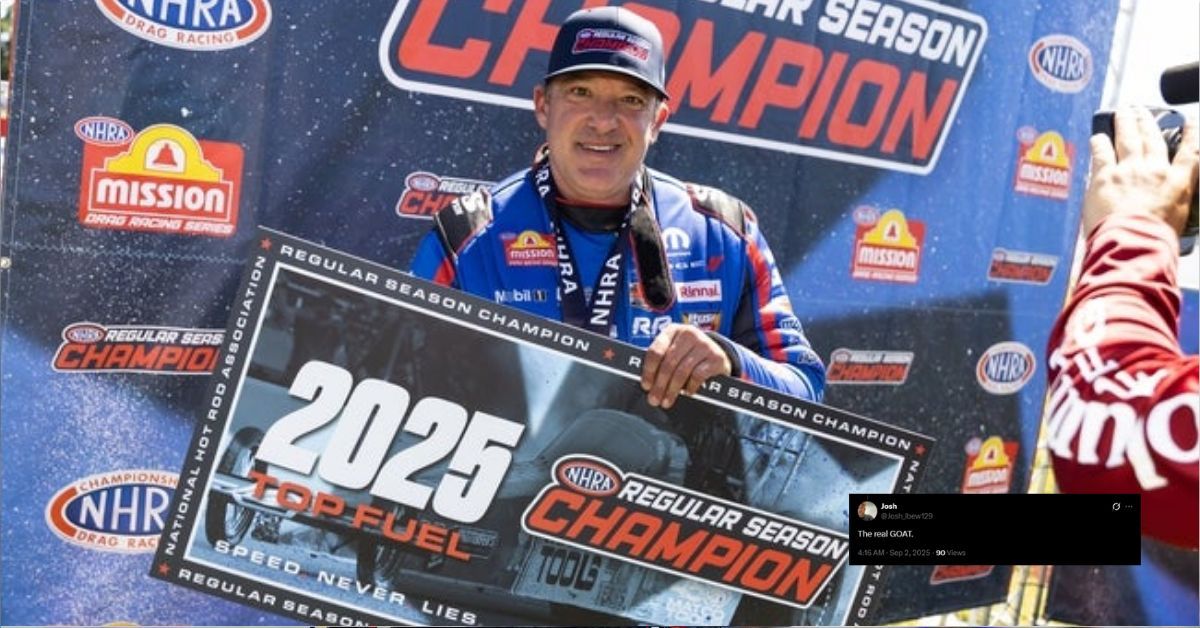 “The real GOAT”: Fans make their feelings known as Tony Stewart adds another championship to his resume with the NHRA Top Fuel regular-season title